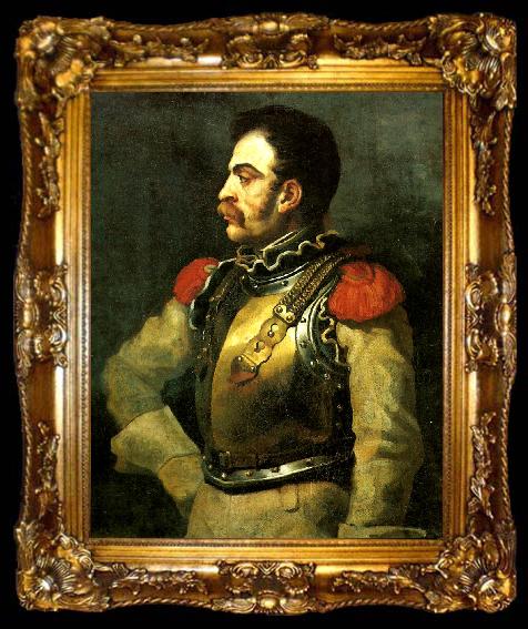 framed  Theodore   Gericault portrait de carabinier, ta009-2